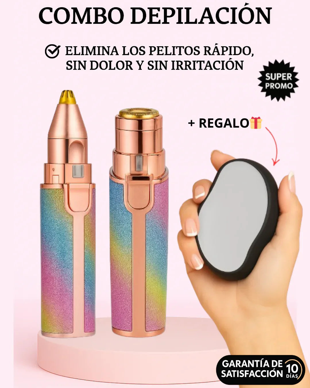 Depiladora Facial 2 en 1 + Depiladora de Cristal DE REGALO