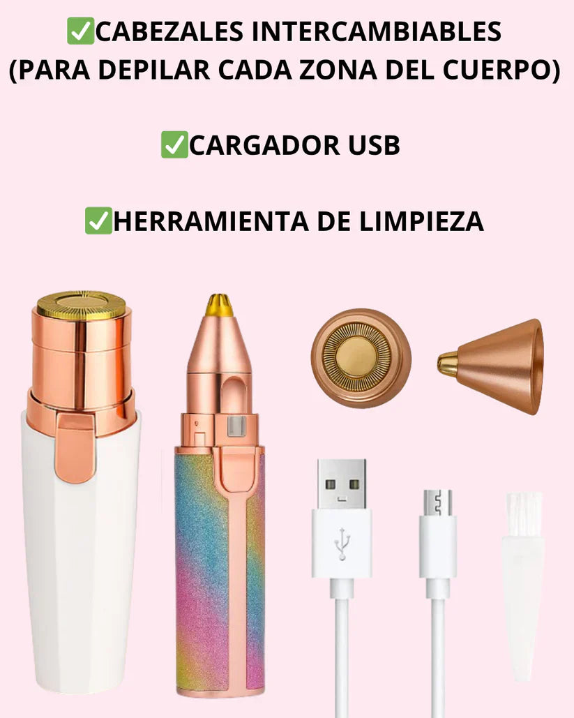 Depiladora Facial 2 en 1 + Depiladora de Cristal DE REGALO