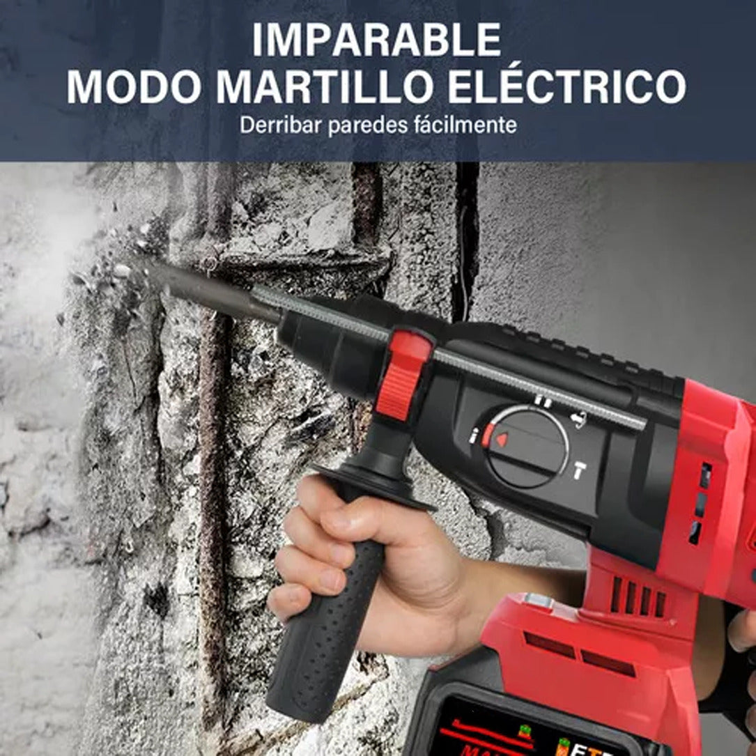Rotomartillo 26mm Inalámbrico 21v 2 Baterias Maleta Cargador