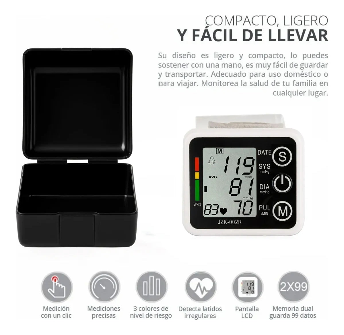 Tensiómetro Digital Batería Recargable Usb Medidor Presión