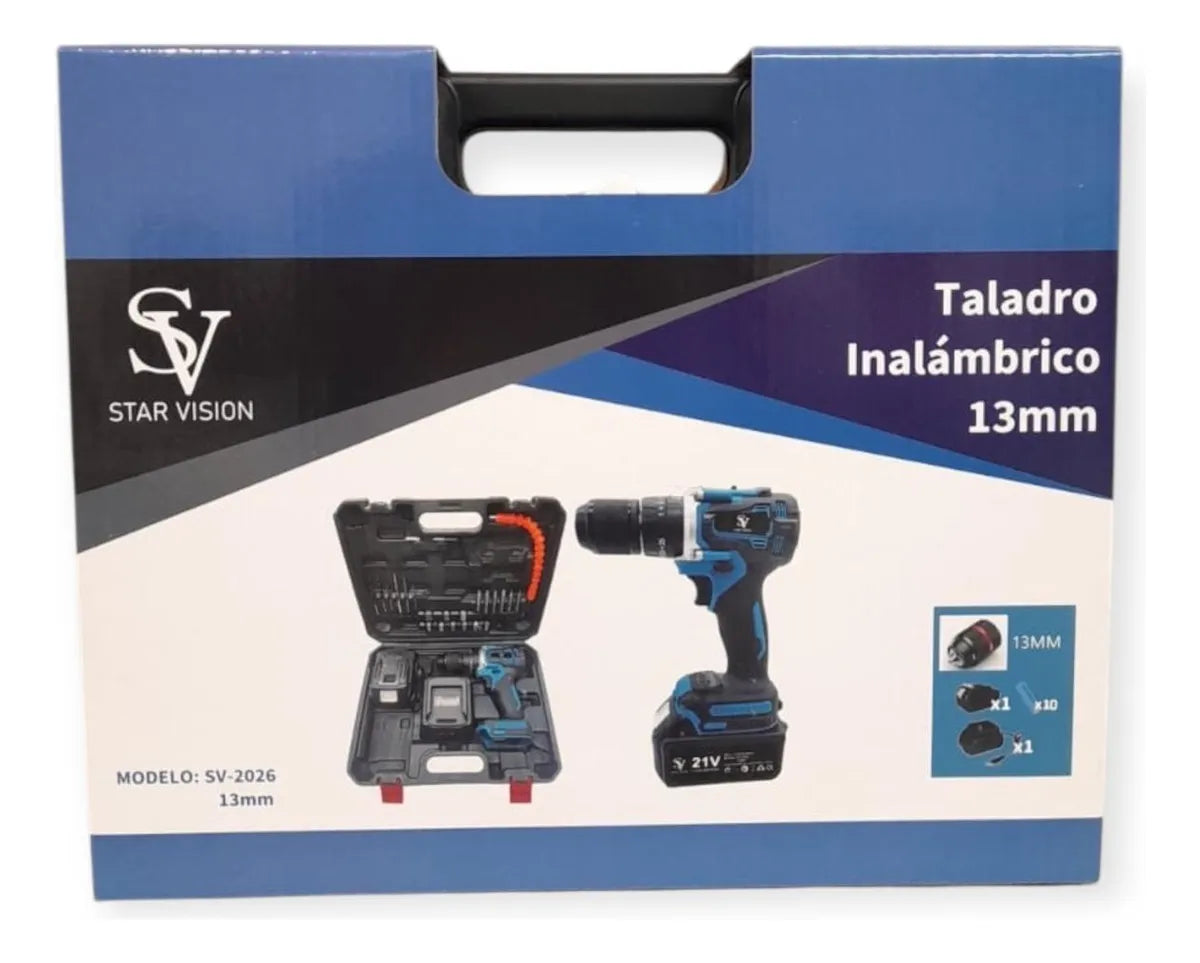 Taladro Inalámbrico OKTOOLS Sv-2026 13mm Maletín