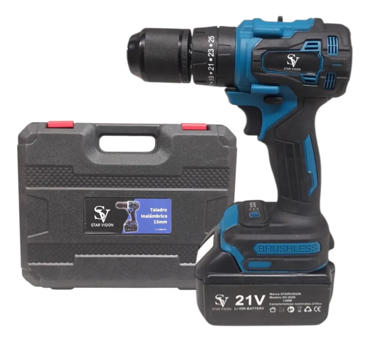 Taladro Inalámbrico OKTOOLS Sv-2026 13mm Maletín