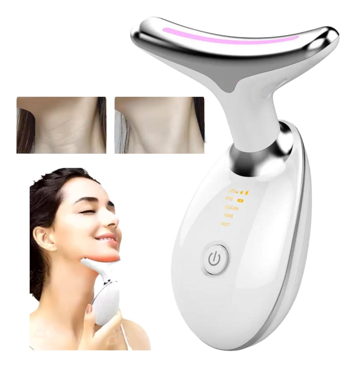 Masajeador Térmico De Rostro Cuello Reduce Papada Facial