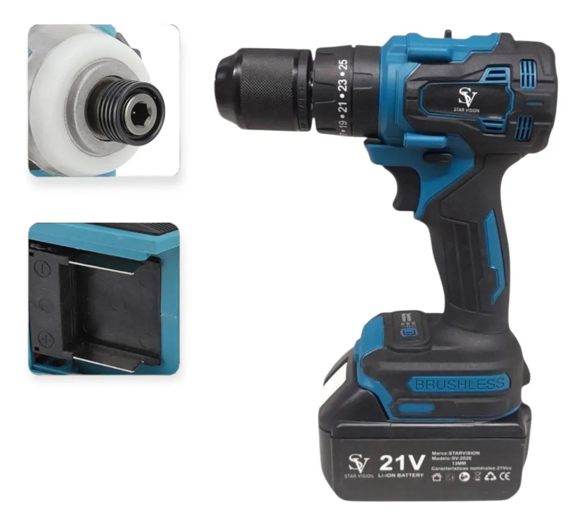 Taladro Inalámbrico OKTOOLS Sv-2026 13mm Maletín