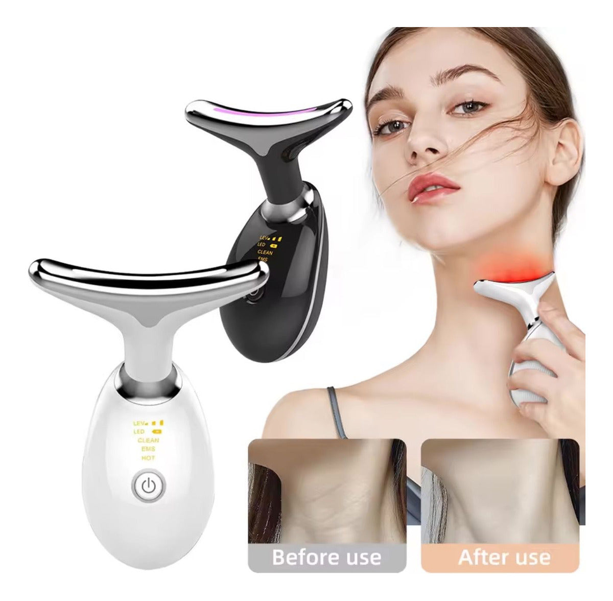Masajeador Térmico De Rostro Cuello Reduce Papada Facial