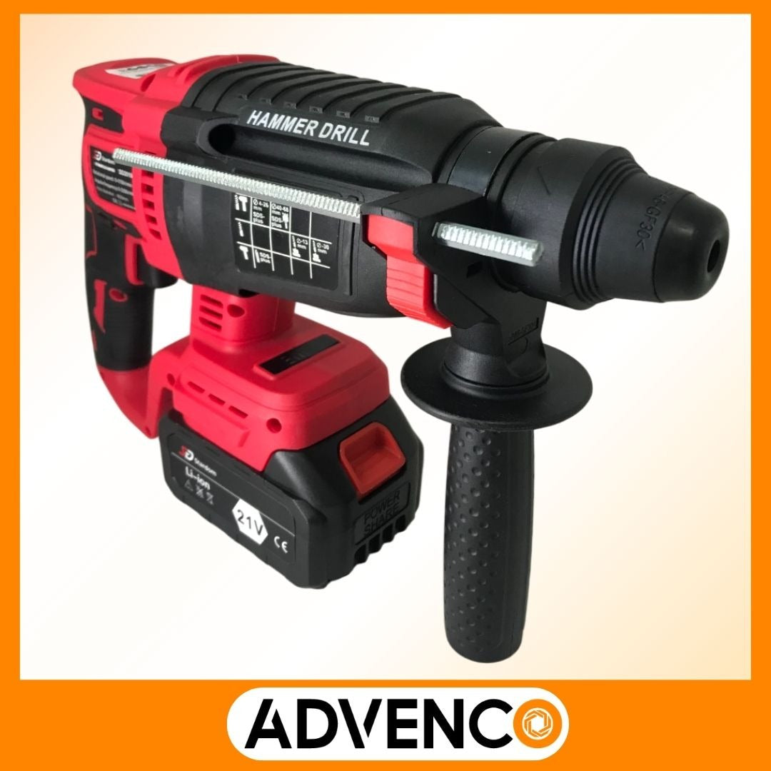 Rotomartillo Inalambrico 900w 2 Baterias 21v Color Rojo y Negro Frecuencia 50 60hz Stardom SD2010