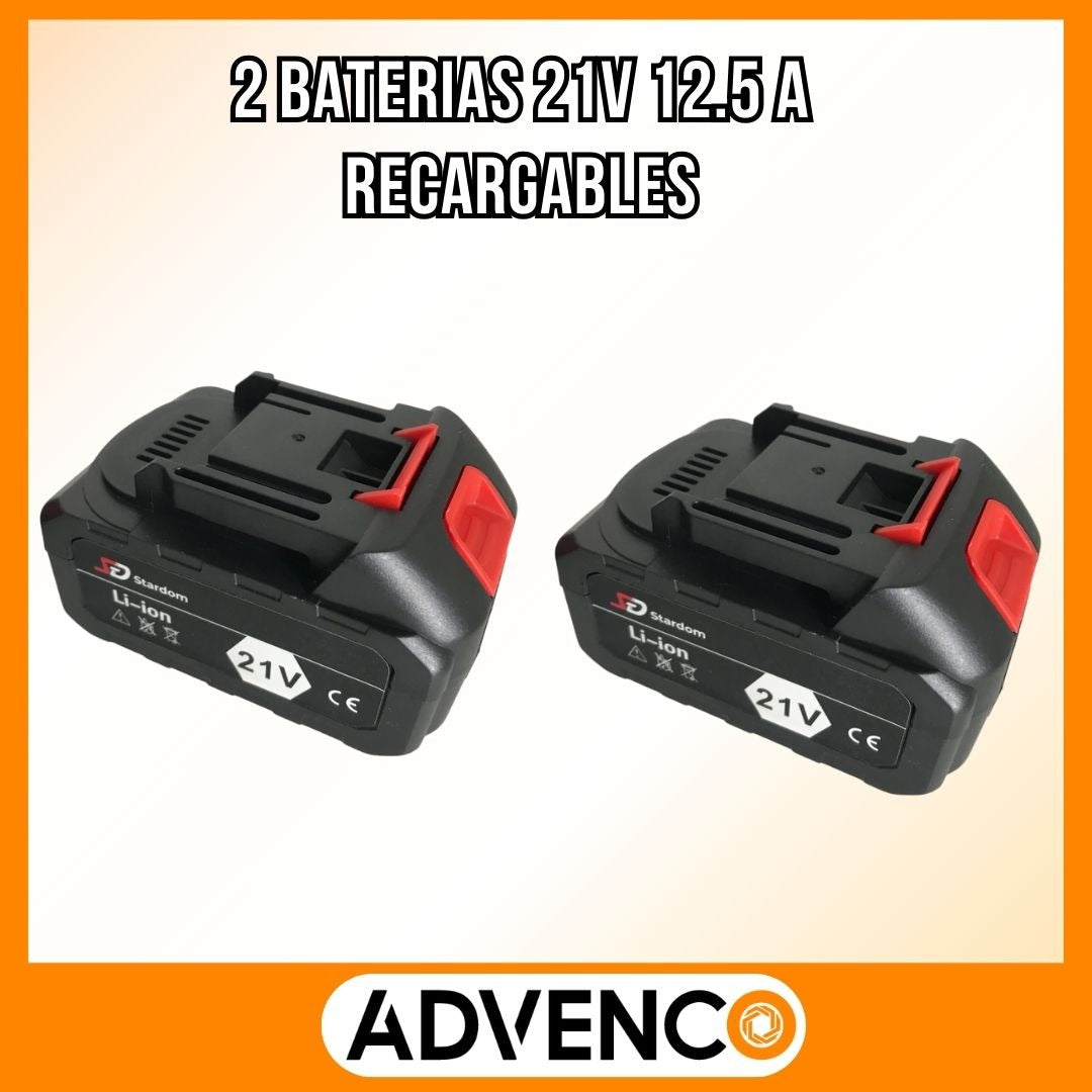 Rotomartillo Inalambrico 900w 2 Baterias 21v Color Rojo y Negro Frecuencia 50 60hz Stardom SD2010