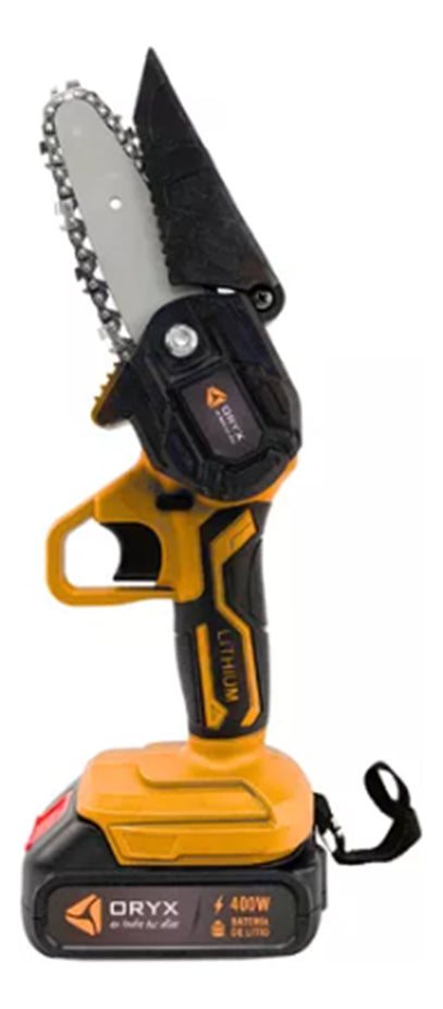 Motosierra Inalambrica Mini , Espadas Intercambiables , Bateria Recargable De 21v Cargador De Baterias Con Accesorios Oryx El-580 , 2 Espadas Intercambiable , 2 Cadenas , Protector De Espada Y Llave