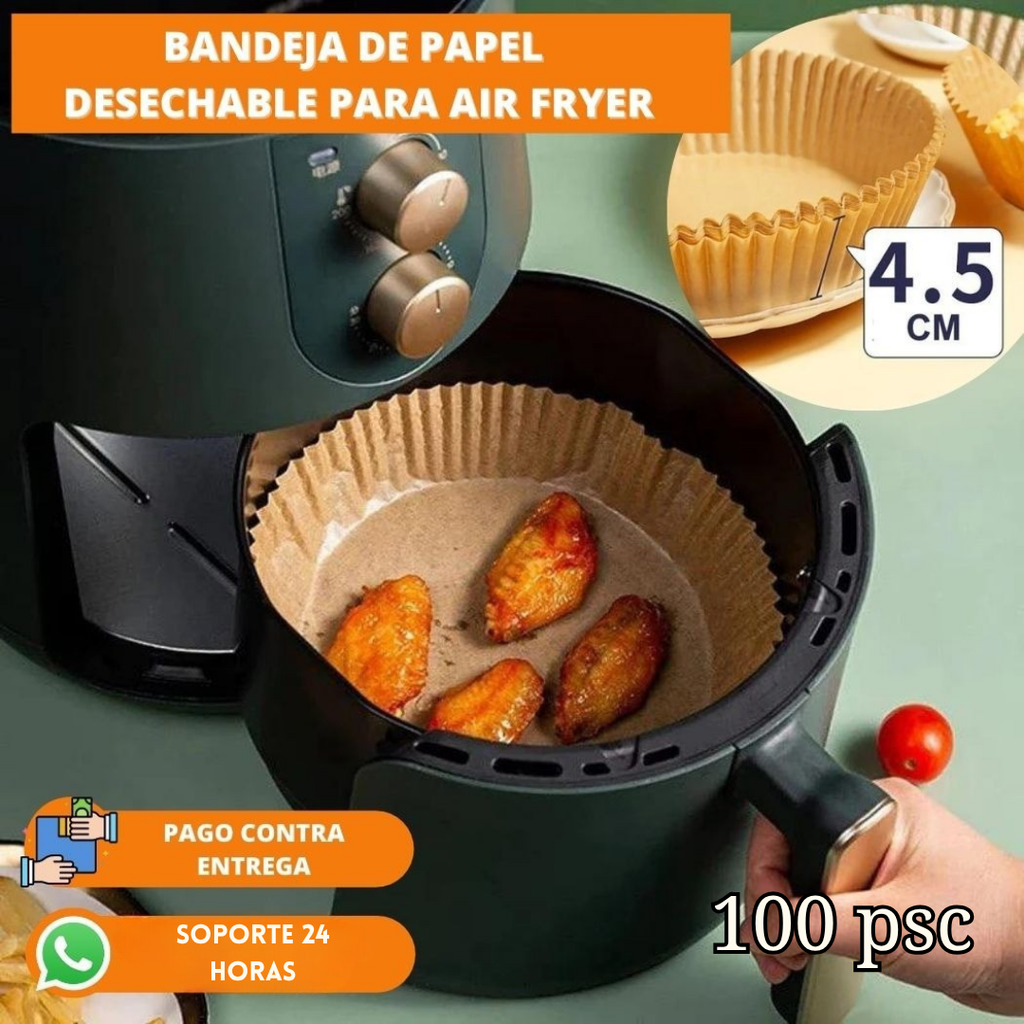 AirPaper™ - Bandejas Anti-Adherentes Para Freidora De Aire (100 Bandejas)